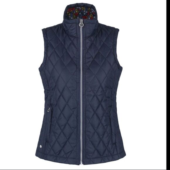 Regatta Charna Quilted Vest Womens Size S Navy Floral Insulated Bodywarmer Gorp - Picture 1 of 16
